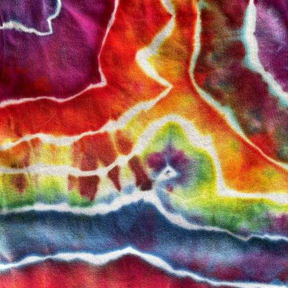 Baby Onesie Ice Dyed - Tie Dye Boy Girl - Rainbow Blue Red Newborn 0-3 months - Picture 8 of 10